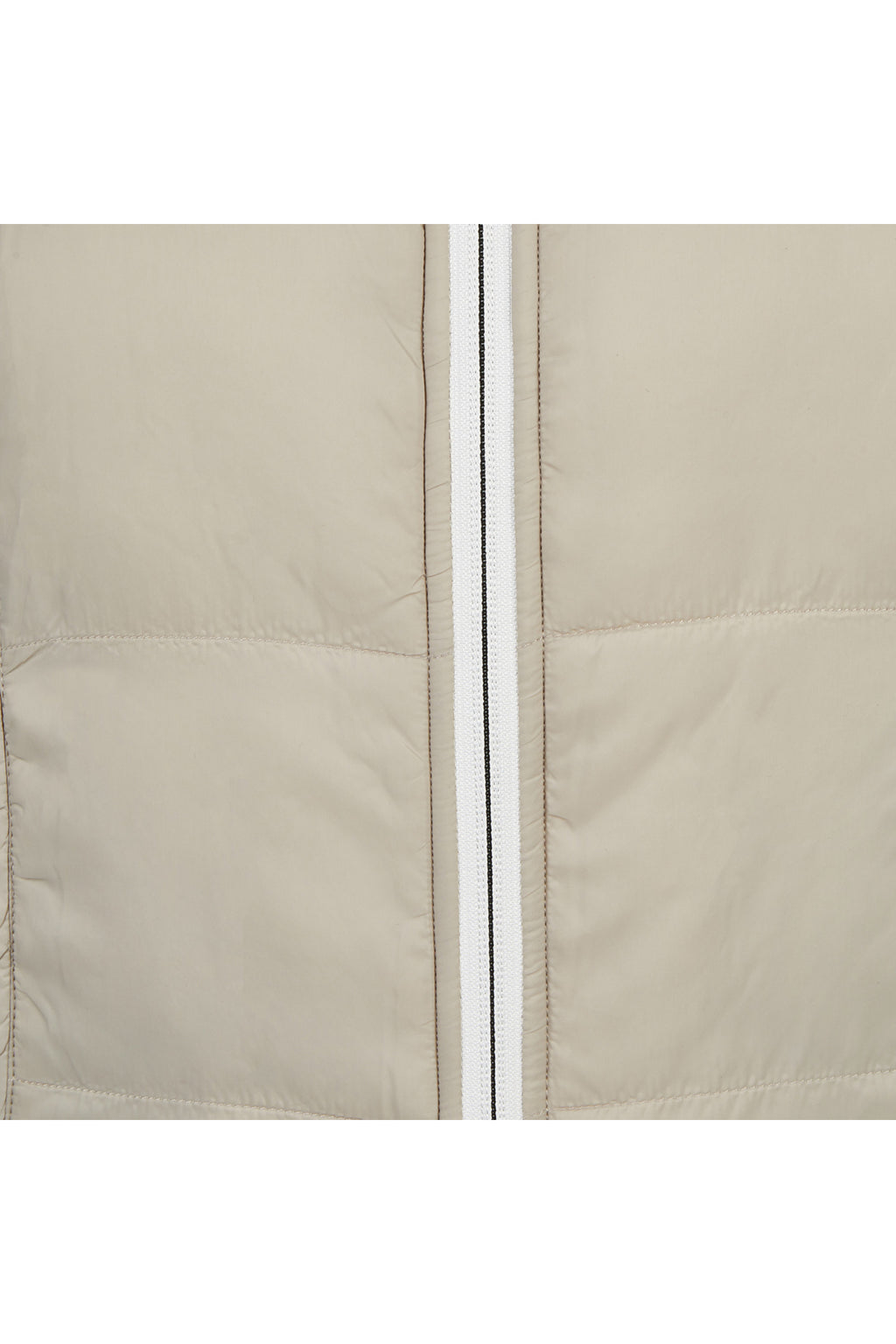 Barbara Lebek 15822062 Reversible Gilet - Panna Cotta close up of padded zip. Shop Barbara Lebek at Dotique