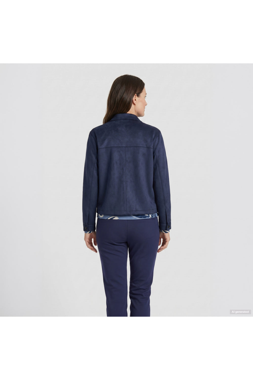 Barbara Lebek 15871062 Blazer - Navy, back view. Shop Barbara Lebek at Dotique.