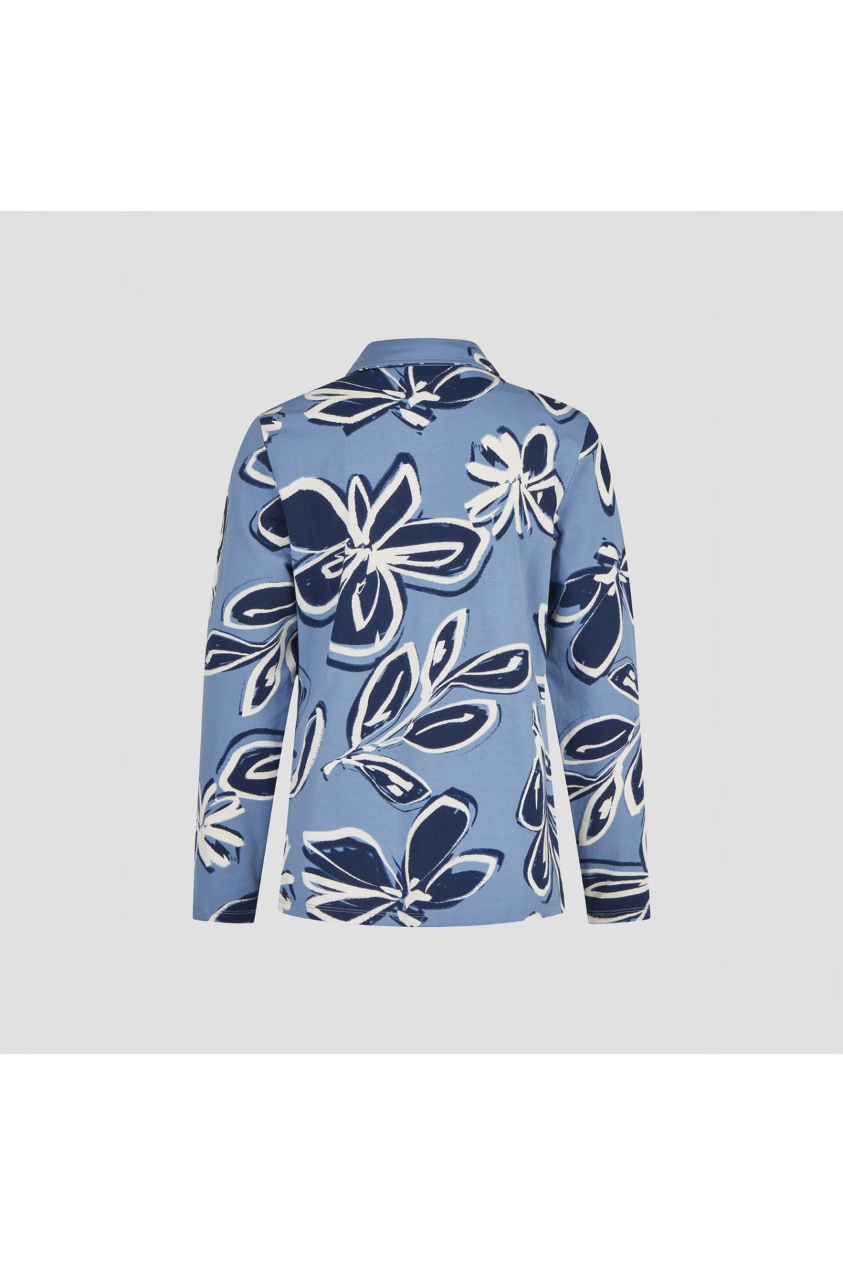 Barbara Lebek 15891062 Jersey Blouse - Smoke Blue floral blouse. You can Shop Barbara Lebek at Dotique.