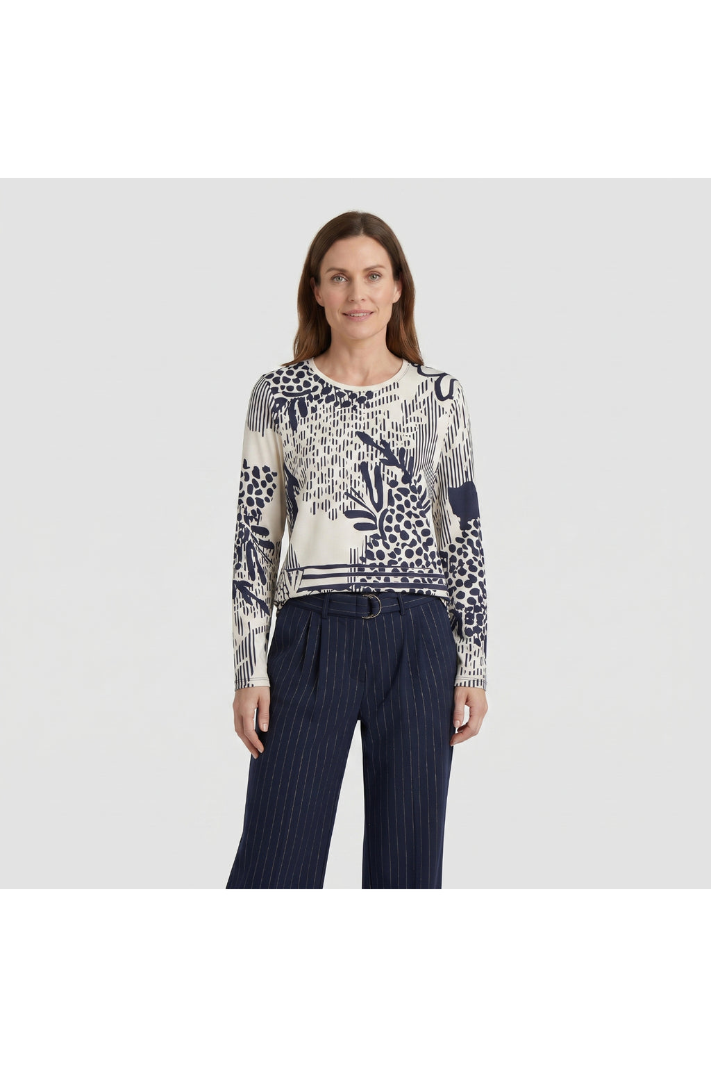 Barbara Lebek 16055062 T-Shirt - Panna Cotta worn by model. Shop Barbara Lebek at Dotique