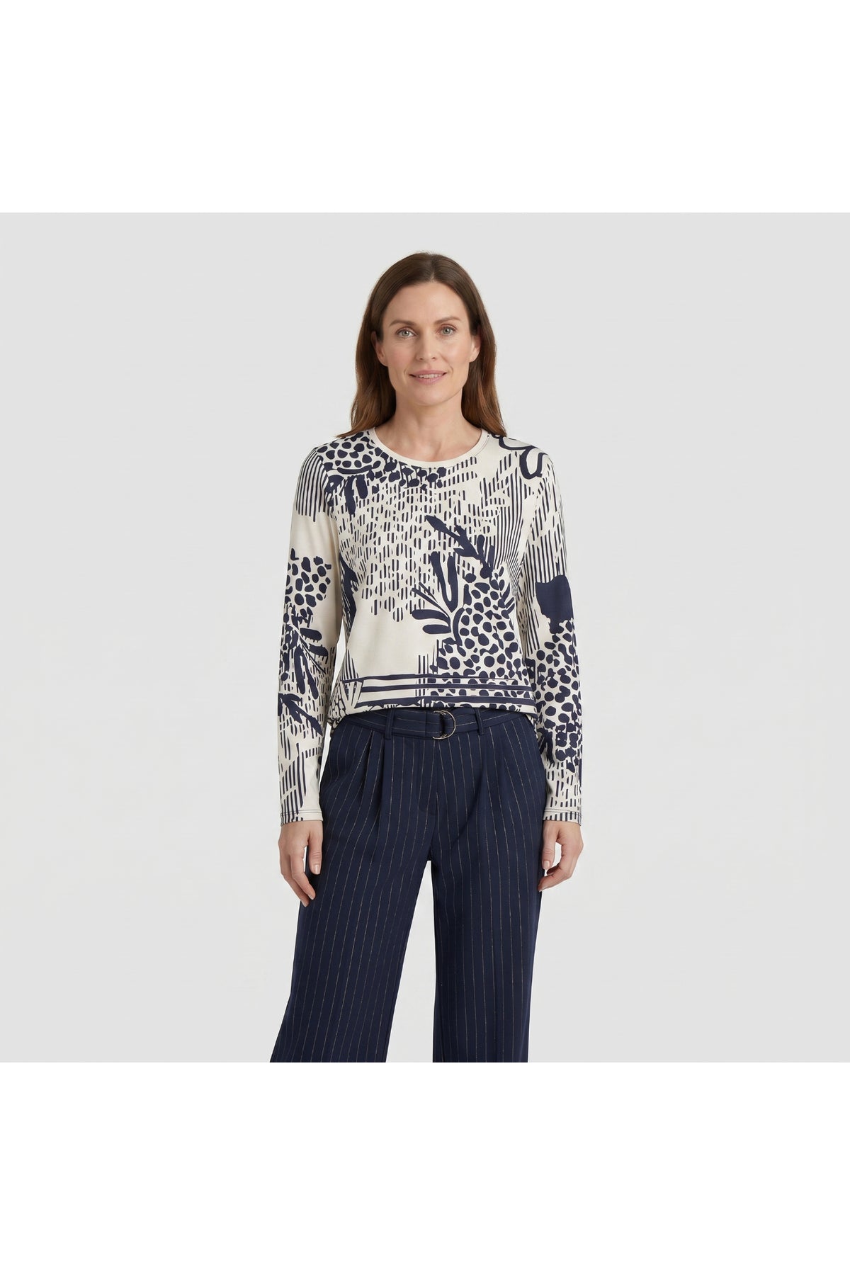 Barbara Lebek 16055062 T-Shirt - Panna Cotta worn by model. Shop Barbara Lebek at Dotique