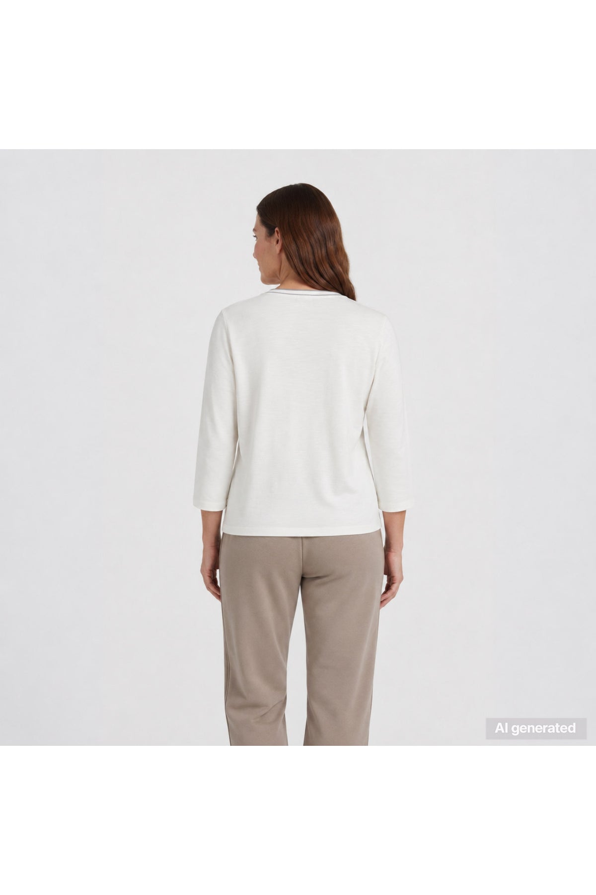Barbara Lebek 16412062 T-Shirt - Off White back view. Barbara Lebek. Shop Barbara Lebek at Dotique.