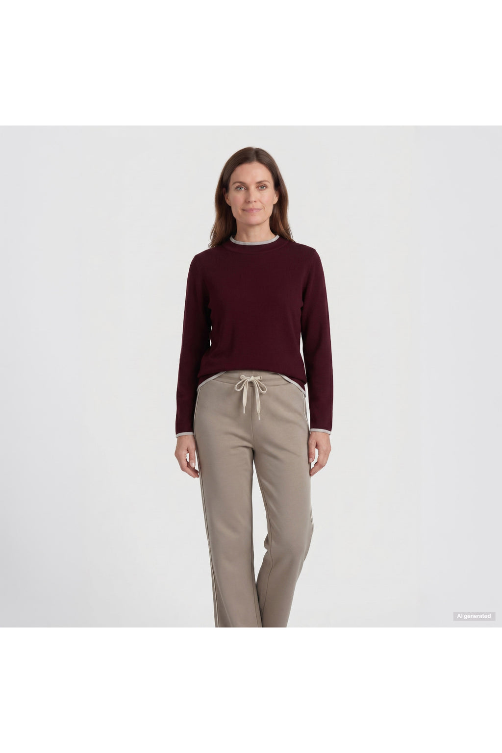 Barbara Lebek 25052062 Pullover - Dark Berry worn by model. Shop Barbara Lebek at Dotique