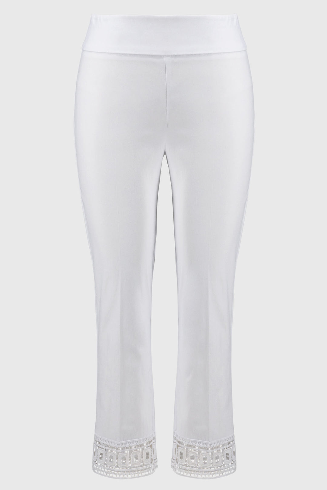 Joseph Ribkoff 251053 Trousers with Lace Hem White - Dotique