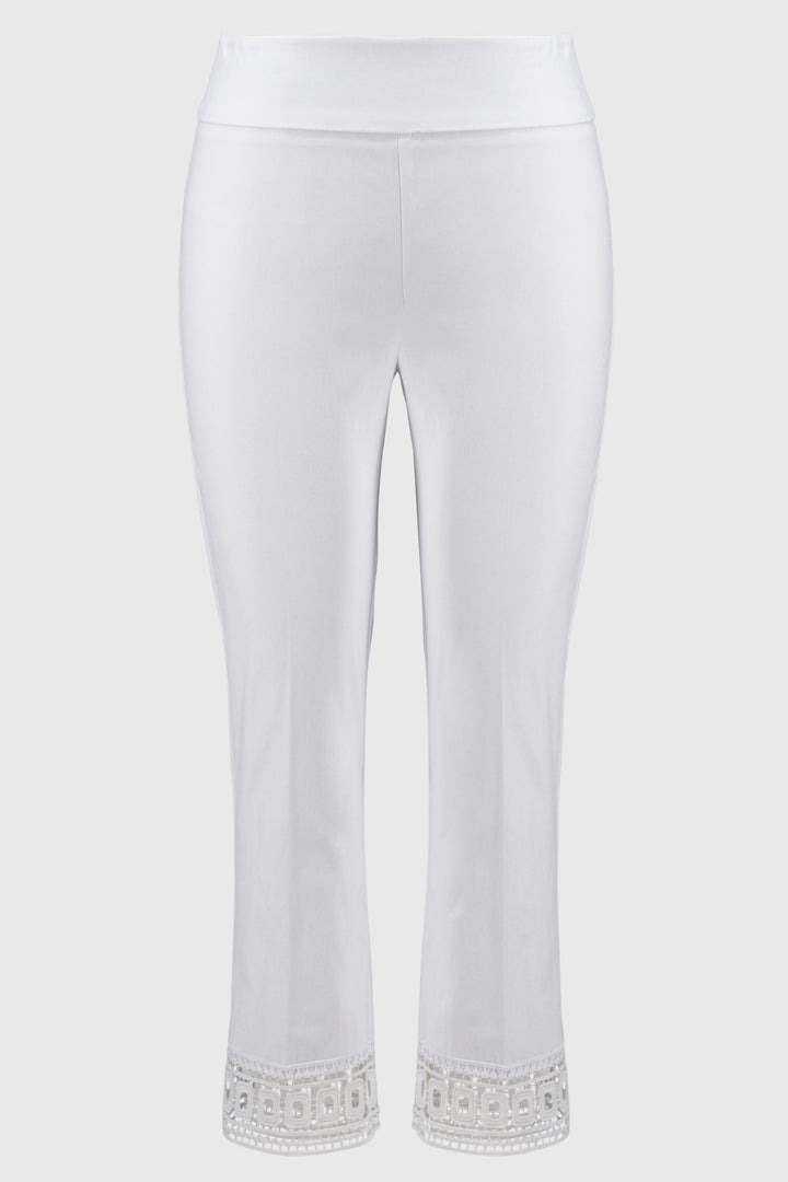 Joseph Ribkoff 251053 Trousers with Lace Hem White - Dotique