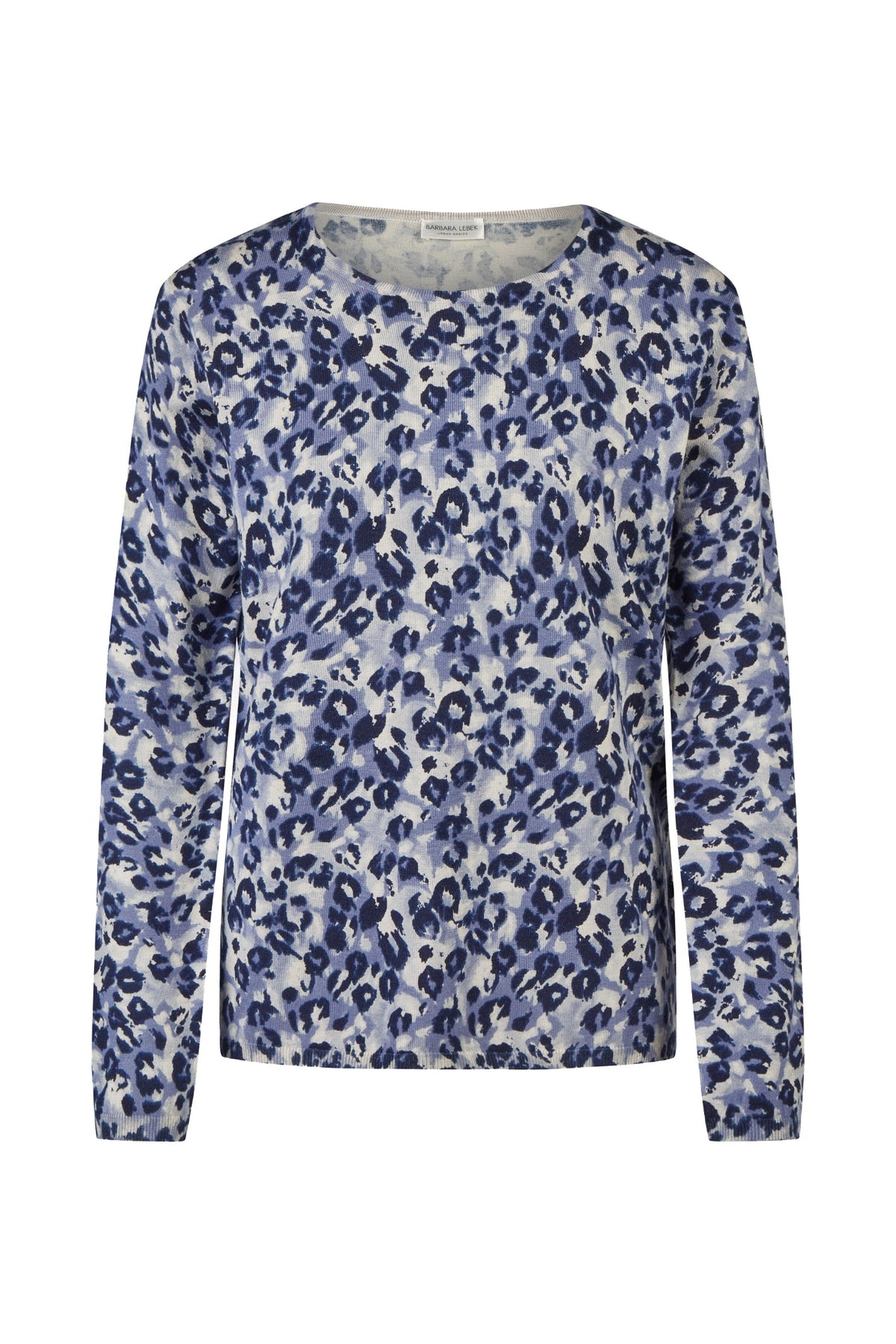 Barbara Lebek 25251062 Pullover - Panna Cotta blue and white leopard print pullover. Shop Barbara Lebek at Dotique