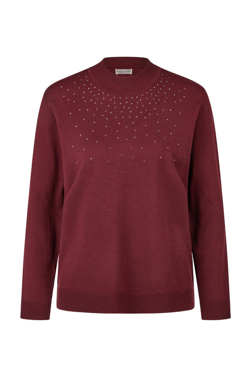 Barbara Lebek 25392062 Pullover - Dark Berry. Burgundy knit sweater. Shop Barbara Lebek at Dotique.