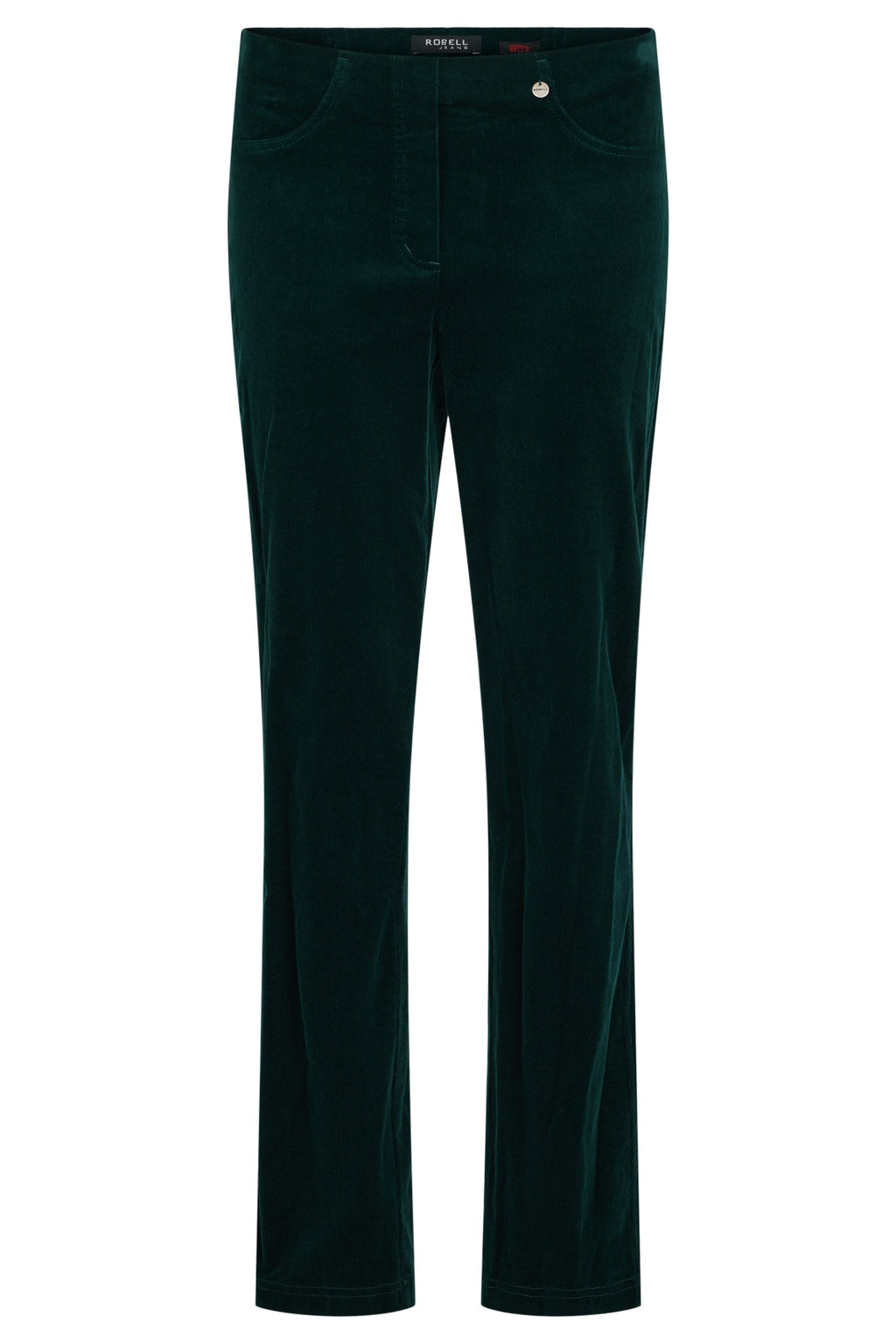 Robell Bella Regular Length Velvet Cord Trousers Dark Green (78cm) 52457 54363 890