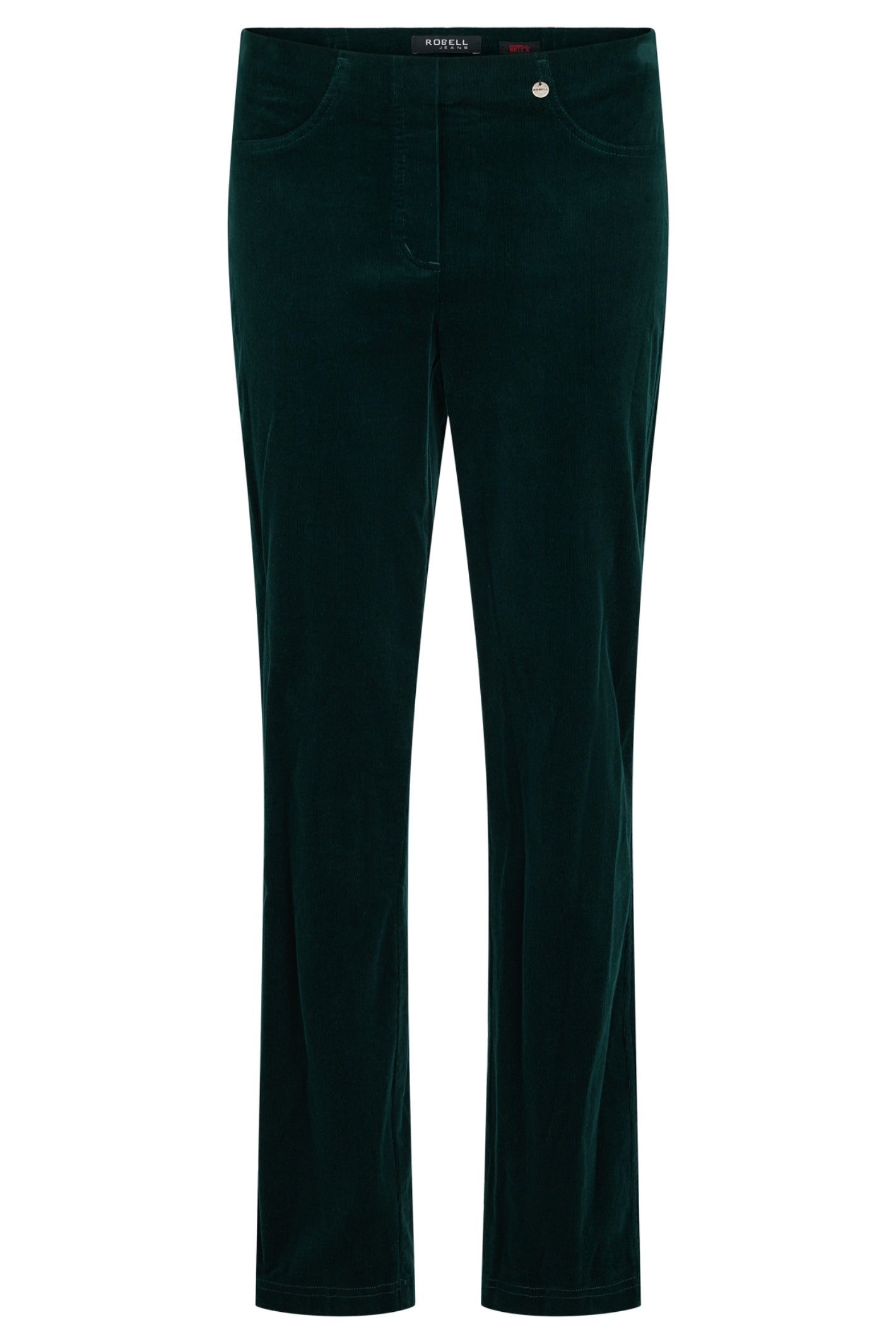 Robell Bella Regular Length Velvet Cord Trousers Dark Green (78cm) 52457 54363 890