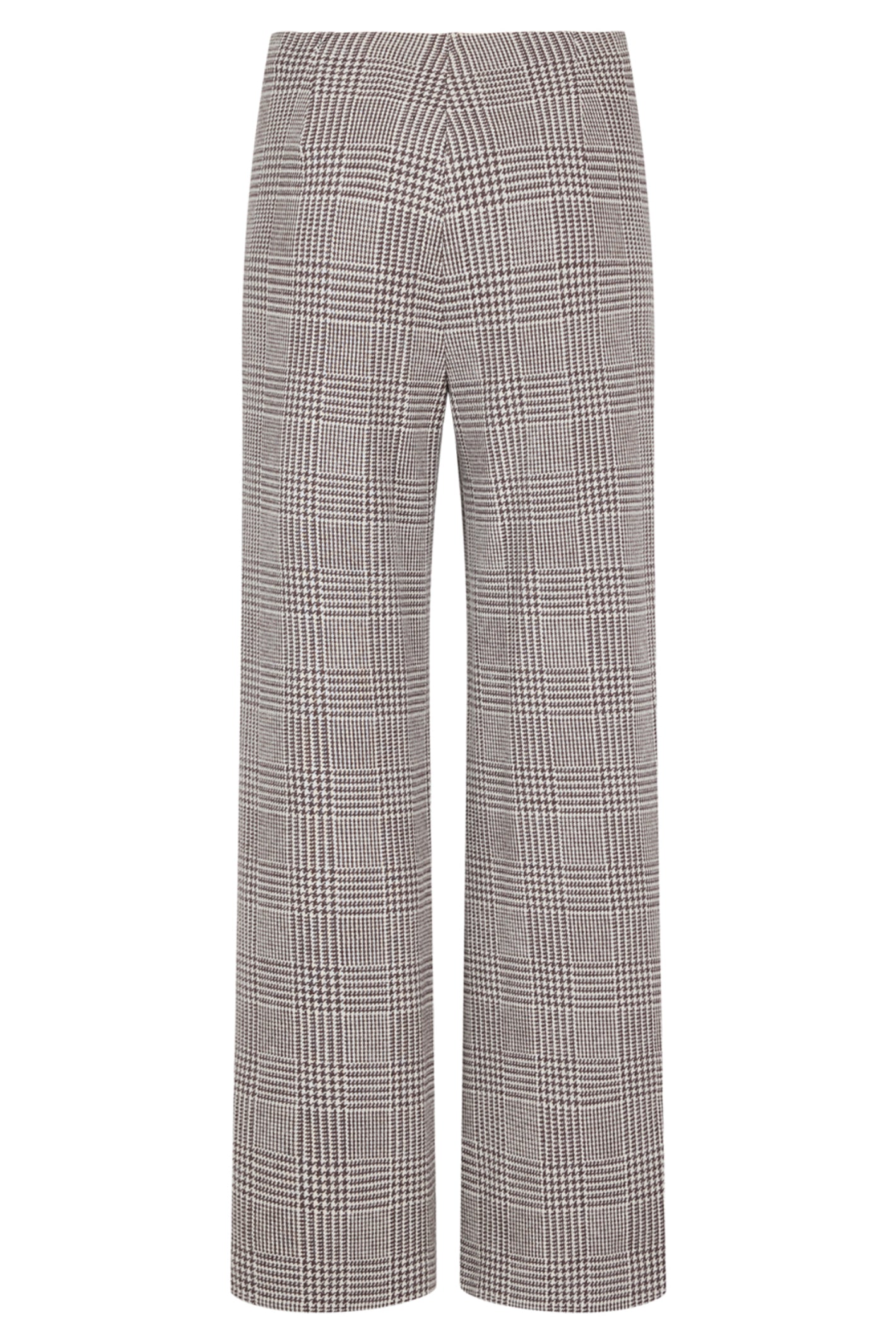 Robell Yasi wide leg trousers in Pine Bark check with stretch fabric and flattering 82cm length. Smart pull-on ladies trousers with a heritage-inspired check design.