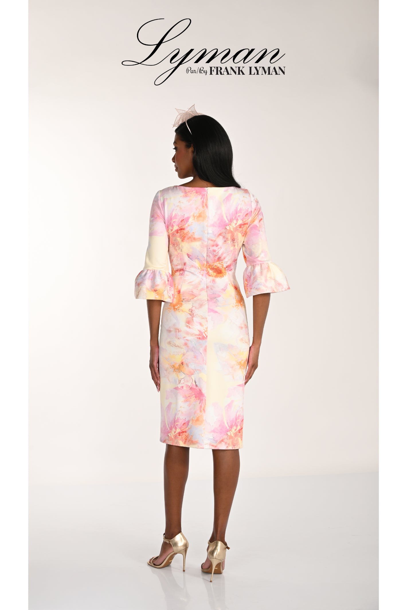 Elegant woman wearing Frank Lyman 268304 Floral Occasion Dress by Frank Lyman, shop Frank Lyman at Dotique.