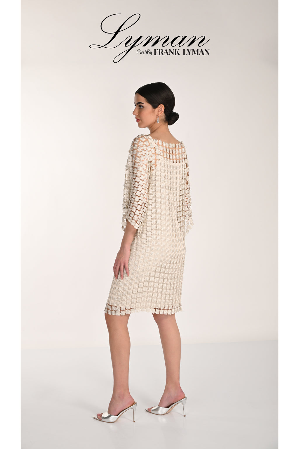 Woman in Frank Lyman 268517 Pearl Textured Occasion Dress by Frank Lyman, shop the vendor at Dotique.