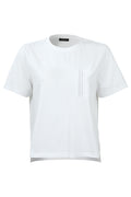 Clean front view of Margittes White T-Shirt with Pocket Detail 276022524 by Margittes Shop the Vendor at Dotique