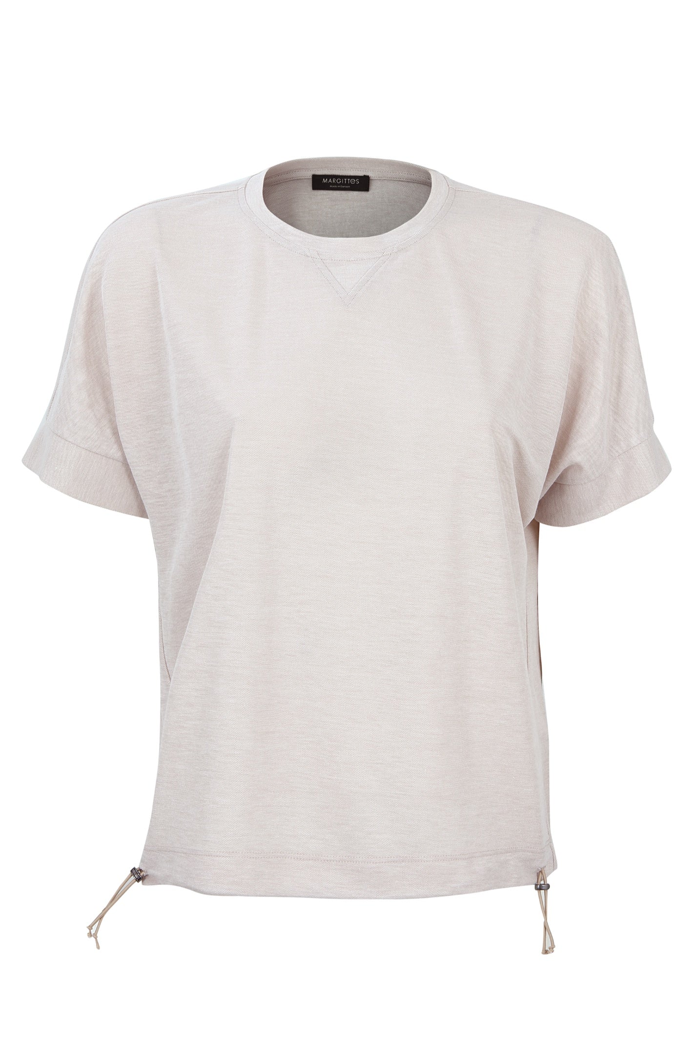 Front view of Margittes Soft Drawstring Hem T-Shirt 276122524 by Margittes Shop the Vendor at Dotique