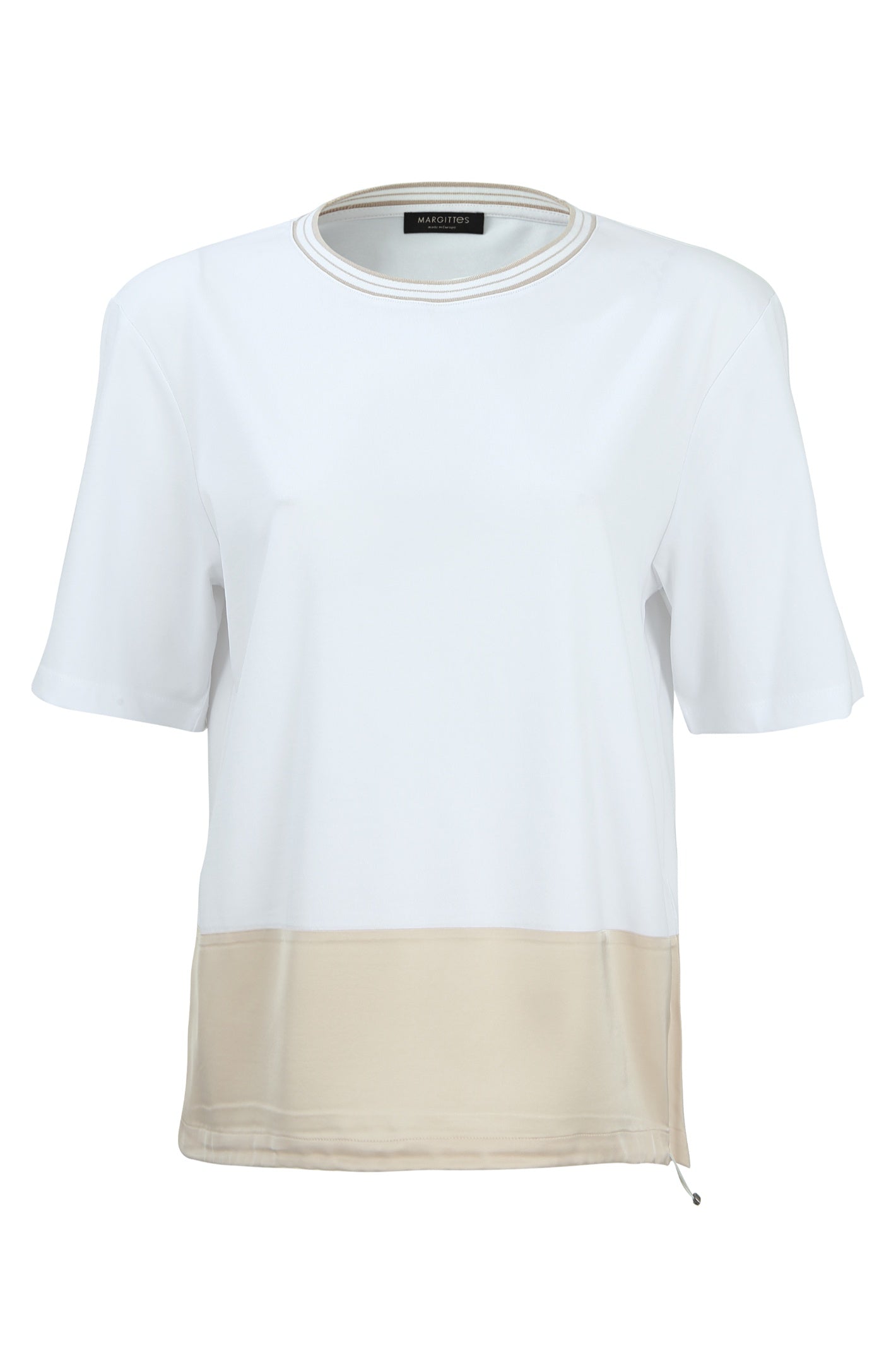 Front view of Margittes Contrast Hem T-Shirt 276132524 by Margittes Shop the Vendor at Dotique