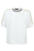 Front view of Margittes Cotton Blend Short Sleeve Sweat Top 276172524 by Margittes Shop the Vendor at Dotique