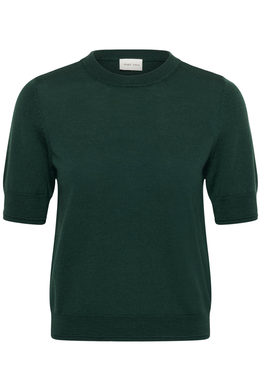 Part Two Natanya PW Short Sleeve Wool Pullover Dark Green 30309791 194906
