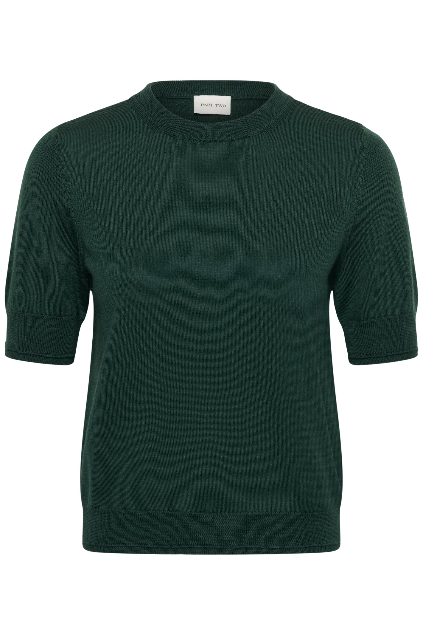 Part Two Natanya PW Short Sleeve Wool Pullover Dark Green 30309791 194906