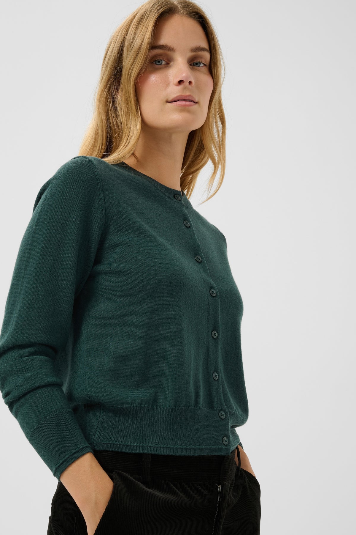 Part Two NoelaniPW Wool Cardigan Dark Green 30309793 194906