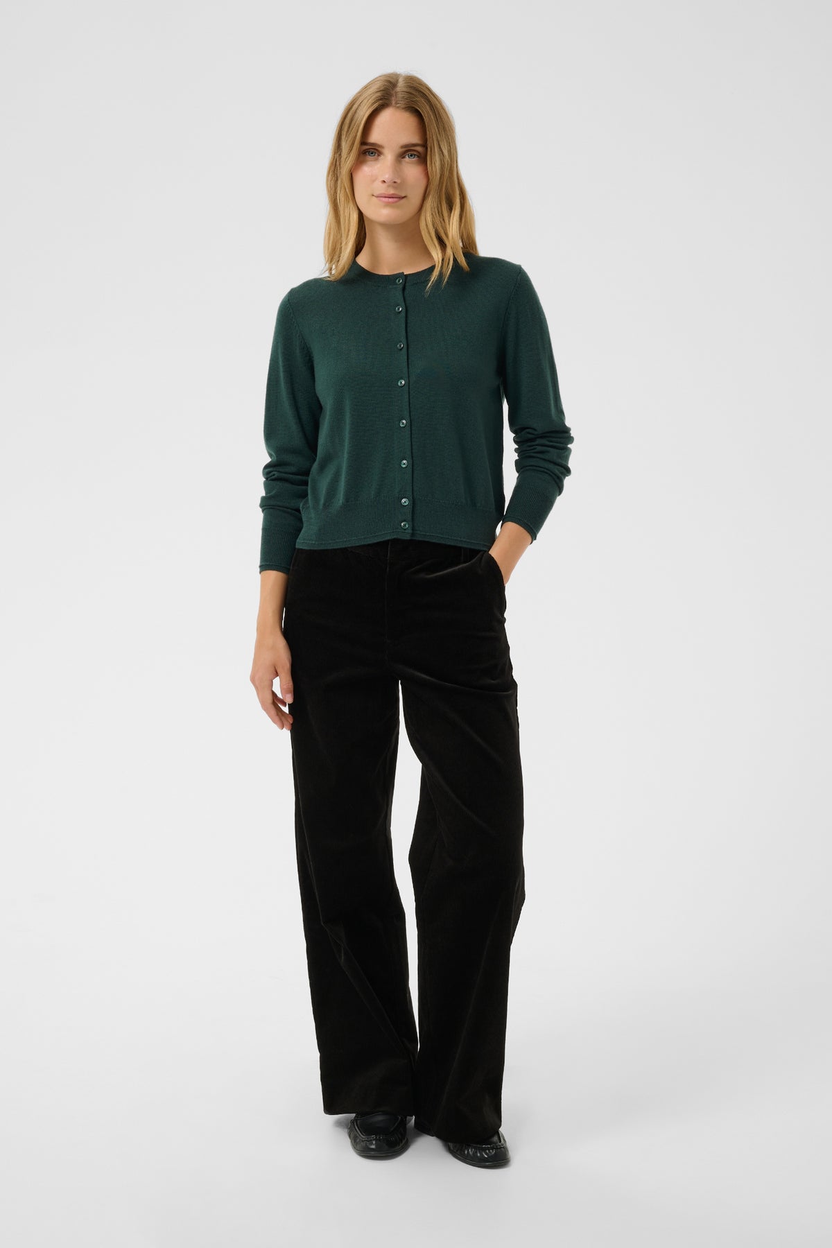 Part Two NoelaniPW Wool Cardigan Dark Green 30309793 194906