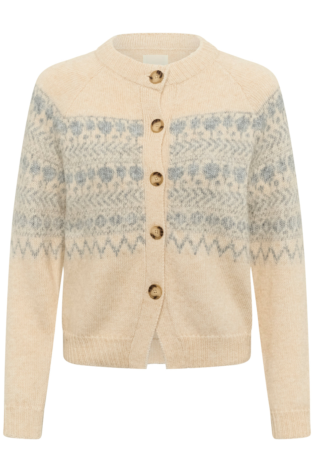 Part Two CharmainePW Whitcap/Grey Jaquart Cardigan 30310832