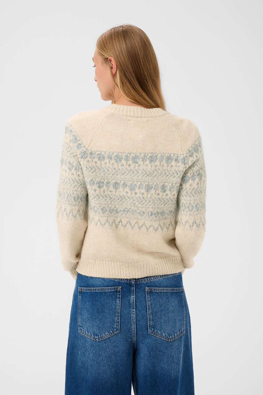 Part Two CharmainePW Whitcap/Grey Jaquart Cardigan 30310832