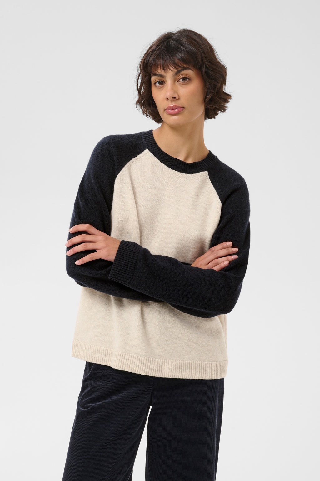 Part Two CleoPW Jumper Oatmeal/Navy 30310866