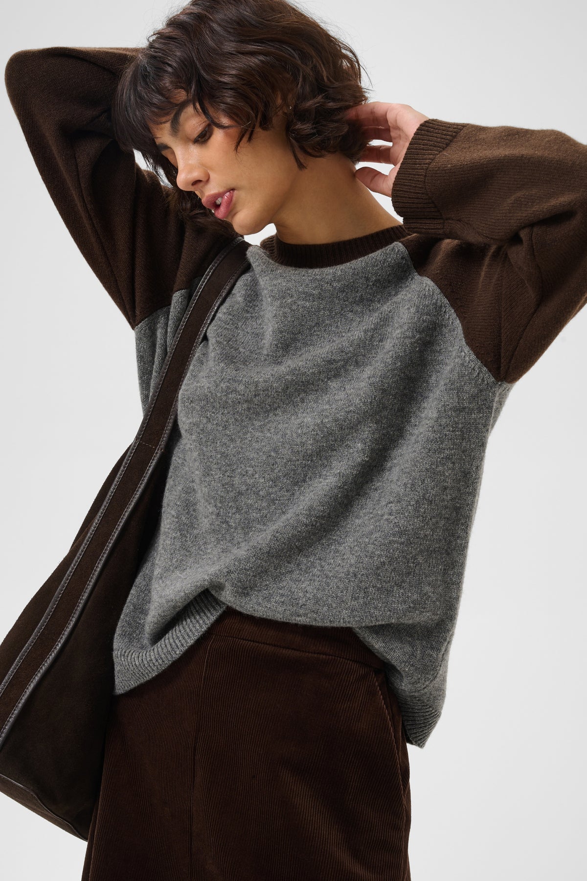 Part Two CleoPW Jumper Grey/Mole Colorblock 30310866