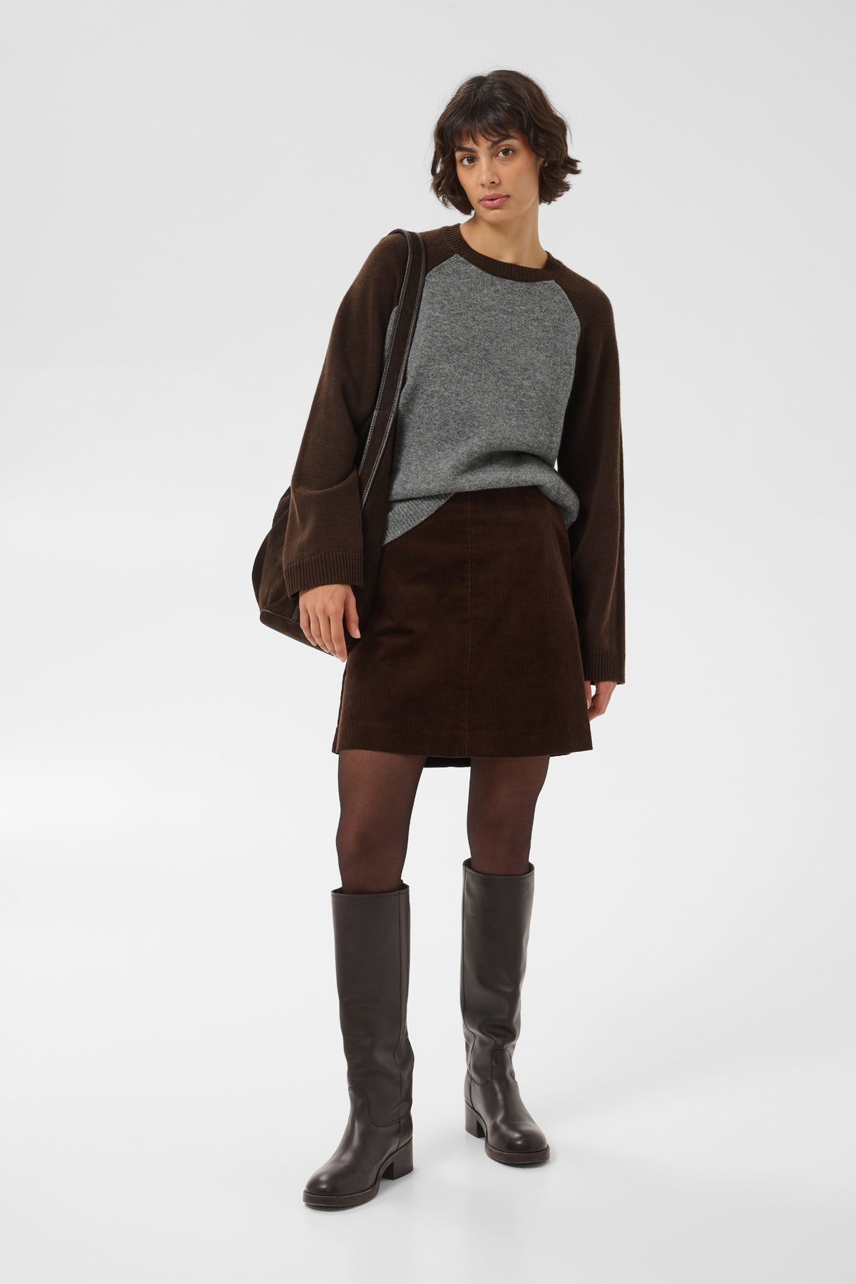 Part Two CleoPW Jumper Grey/Mole Colorblock 30310866