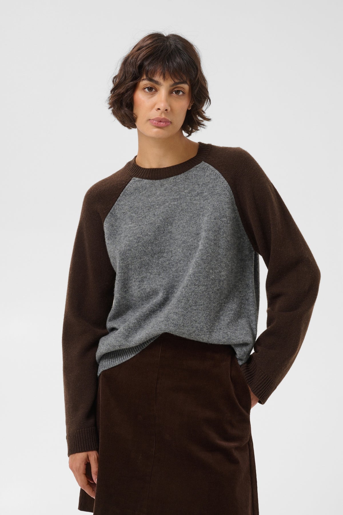 Part Two CleoPW Jumper Grey/Mole Colorblock 30310866