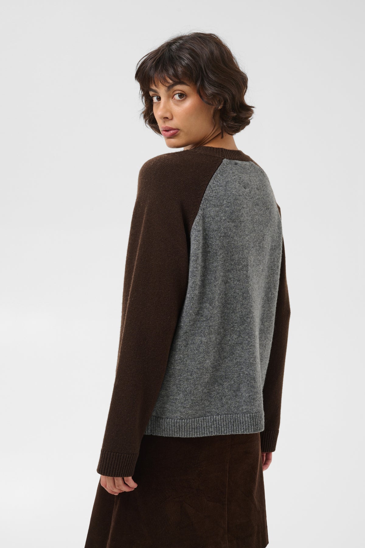 Part Two CleoPW Jumper Grey/Mole Colorblock 30310866