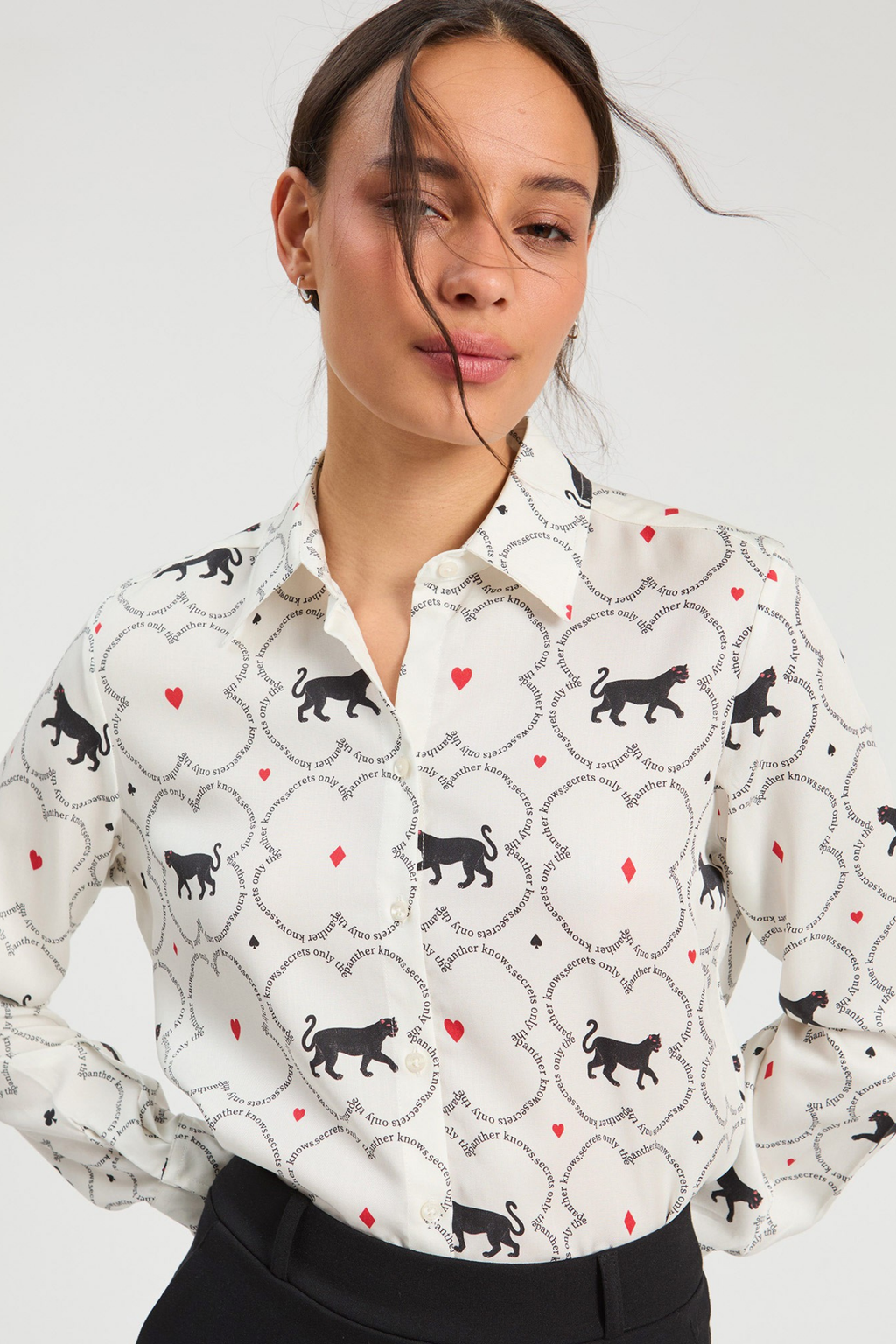 Shop the Vilagallo White Cat Print Shirt at Dotique. Crafted from 100% cotton with a playful cat print, classic shirt styling and an easy-to-wear regular fit.