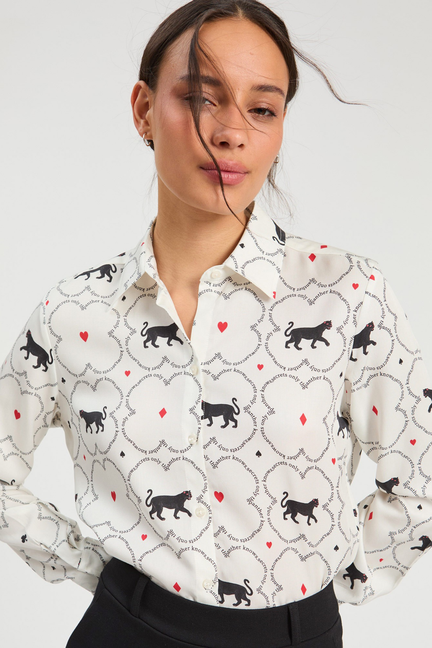 Shop the Vilagallo White Cat Print Shirt at Dotique. Crafted from 100% cotton with a playful cat print, classic shirt styling and an easy-to-wear regular fit.