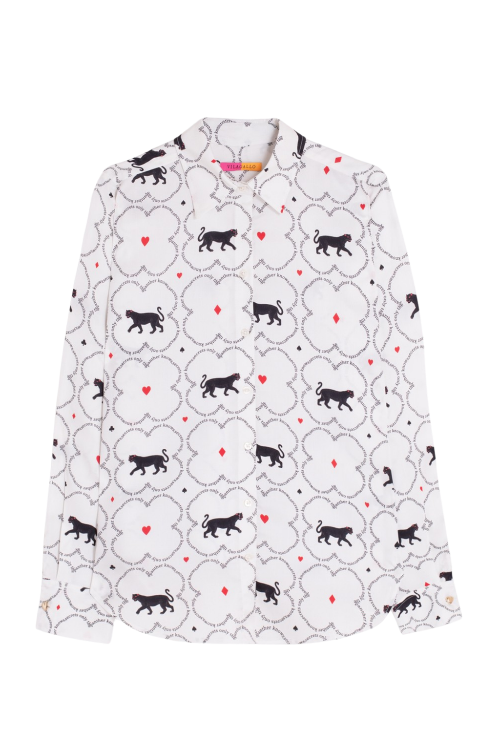 Shop the Vilagallo White Cat Print Shirt at Dotique. Crafted from 100% cotton with a playful cat print, classic shirt styling and an easy-to-wear regular fit.