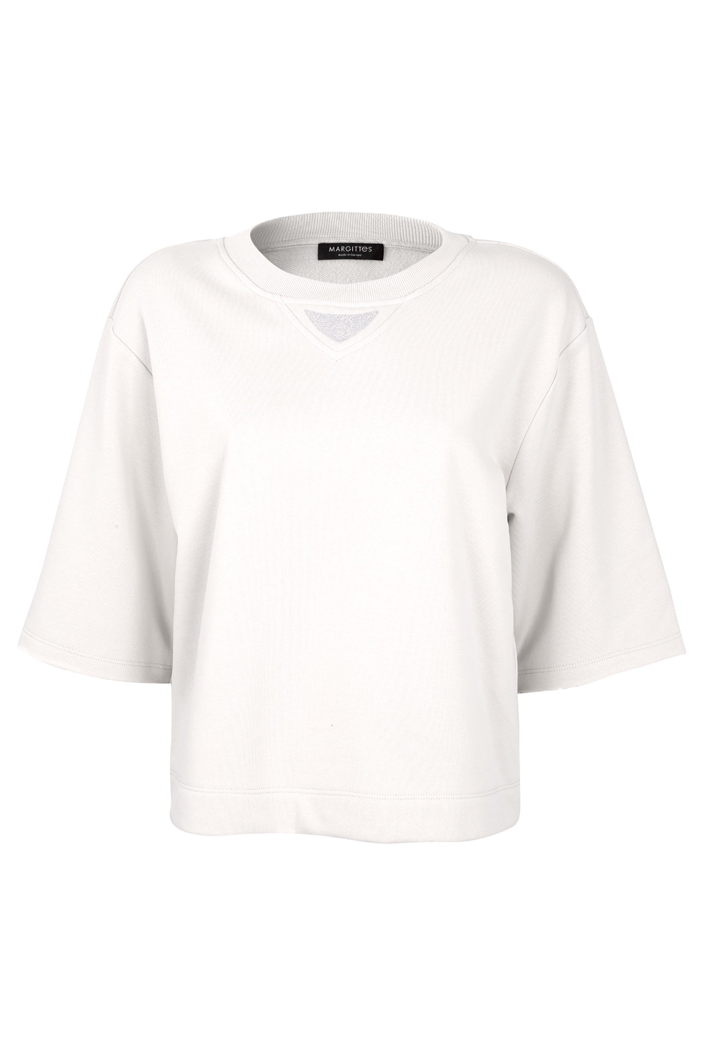 Shop the Margittes Cream Half Sleeve Sweatshirt at Dotique. A cotton-rich sweatshirt with a relaxed fit, half sleeves and subtle diamanté detailing for elevated everyday style.