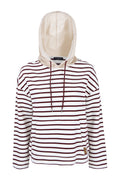 Margittes Striped Hooded Sweatshirt Burgundy and Cream 4003-03-2602