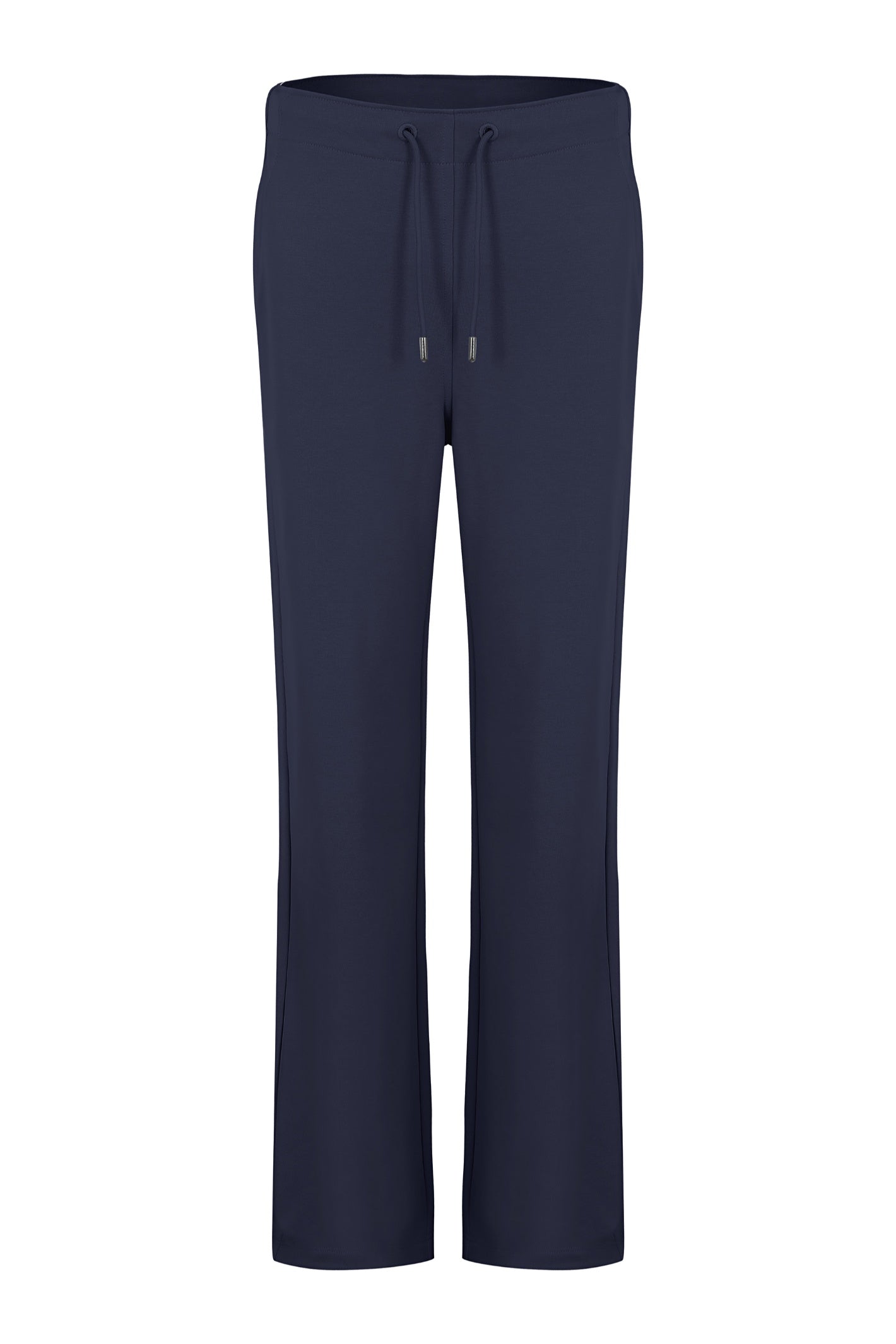 Front view of Margittes Cotton Blend Wide Leg Jogger Navy Trousers 469102504 by Margittes Shop the Vendor at Dotique