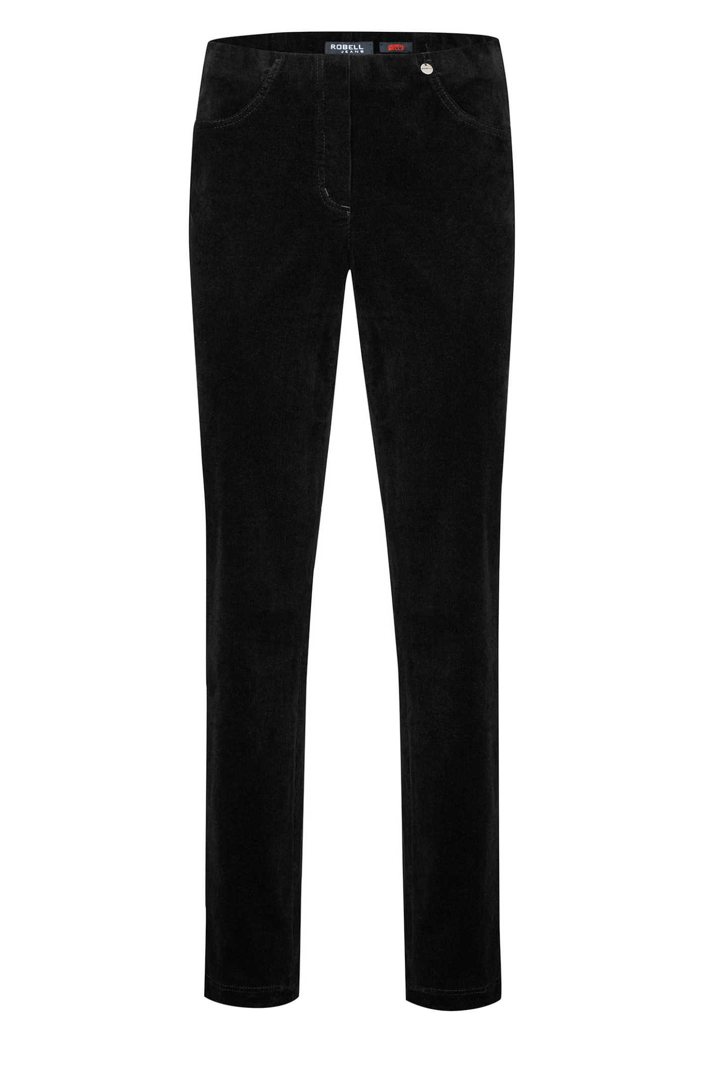 Robell Bella Regular Length Velvet Cord Trousers Black (78cm) – 52457-54363-90 Shop Robell at Dotique