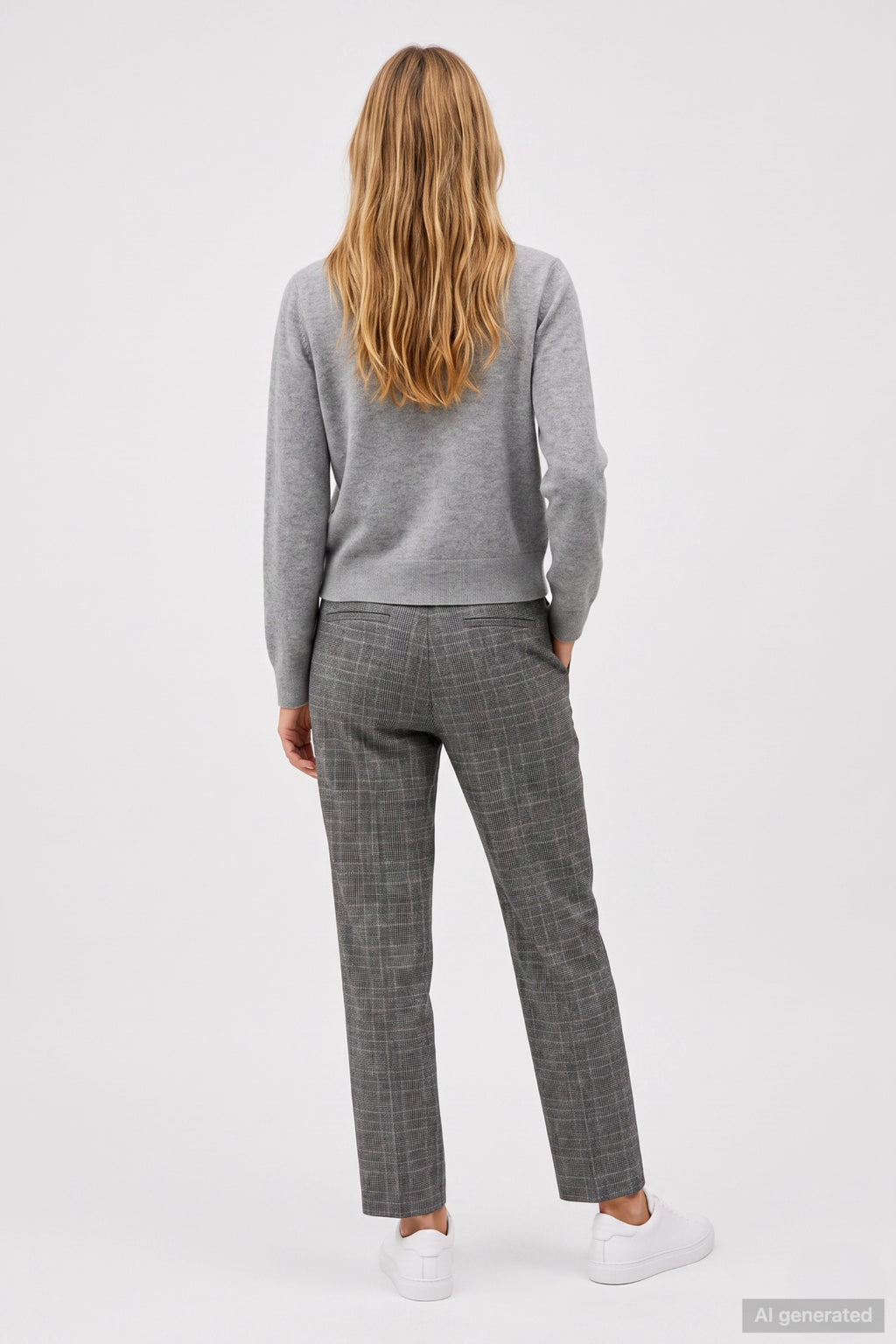 Anna Montana 5667 Rose Easy Flexi Bozen 4 Original Grey Check back view by Anna Montana Shop Anna Montana at Dotique