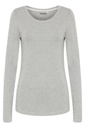 Fransa Kasic 1 Long Sleeve T-Shirt - Asphalt Melange - product front