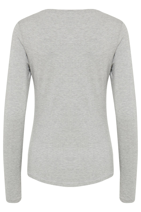 Fransa Kasic 1 Long Sleeve T-Shirt - Asphalt Melange - product back