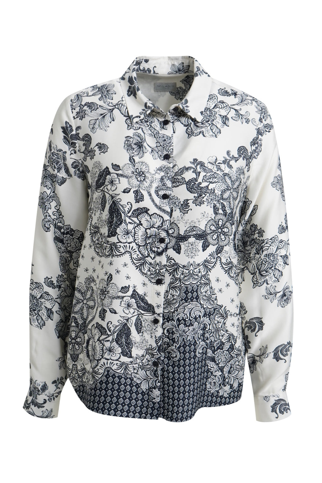 Milano 63-6557-3655 Navy Floral Print Shirt Blouse