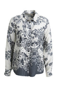 Milano 63-6557-3655 Navy Floral Print Shirt Blouse