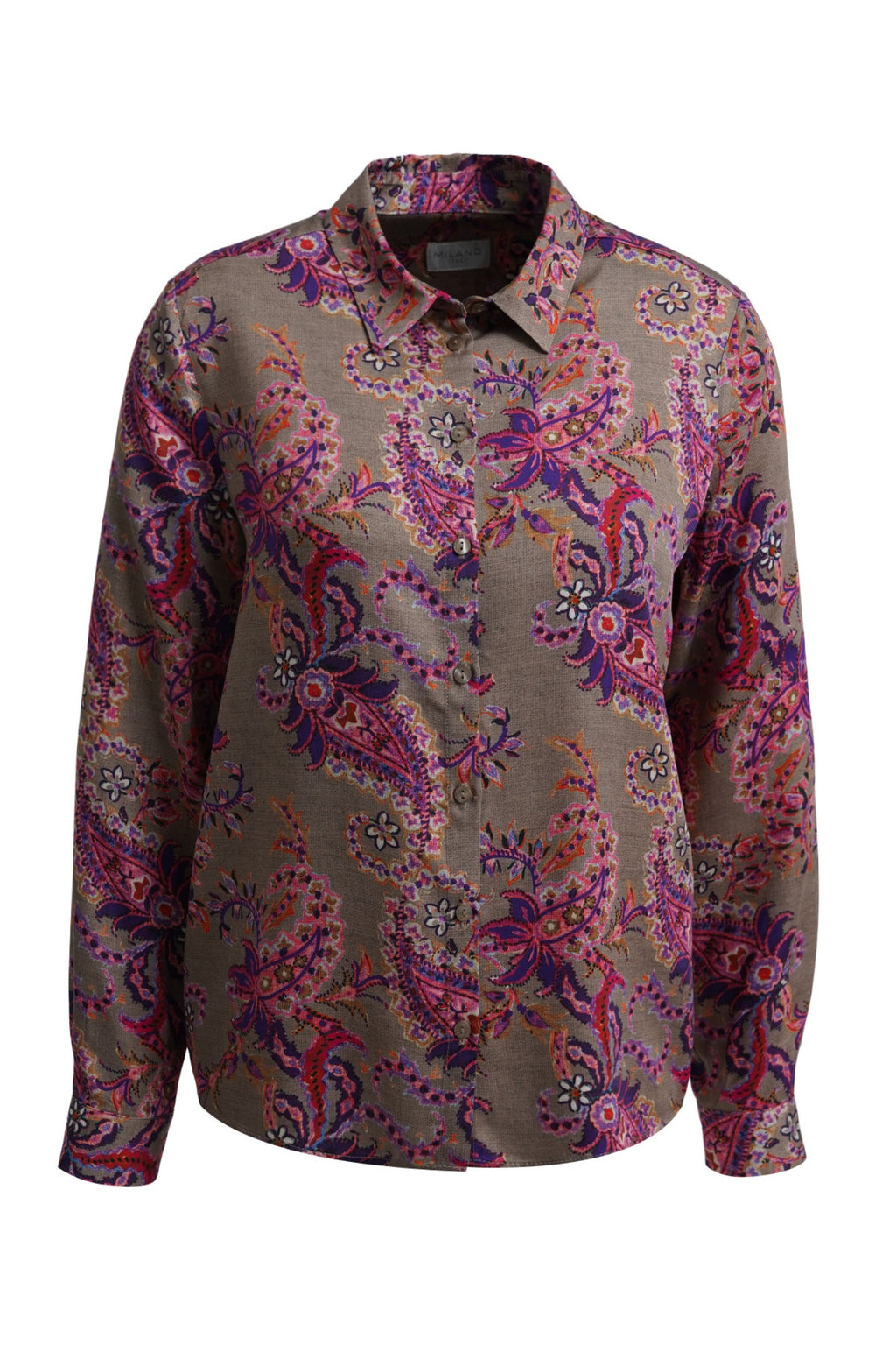 Milano 63-6562-3655 Fuchsia Paisley Print Shirt Blouse