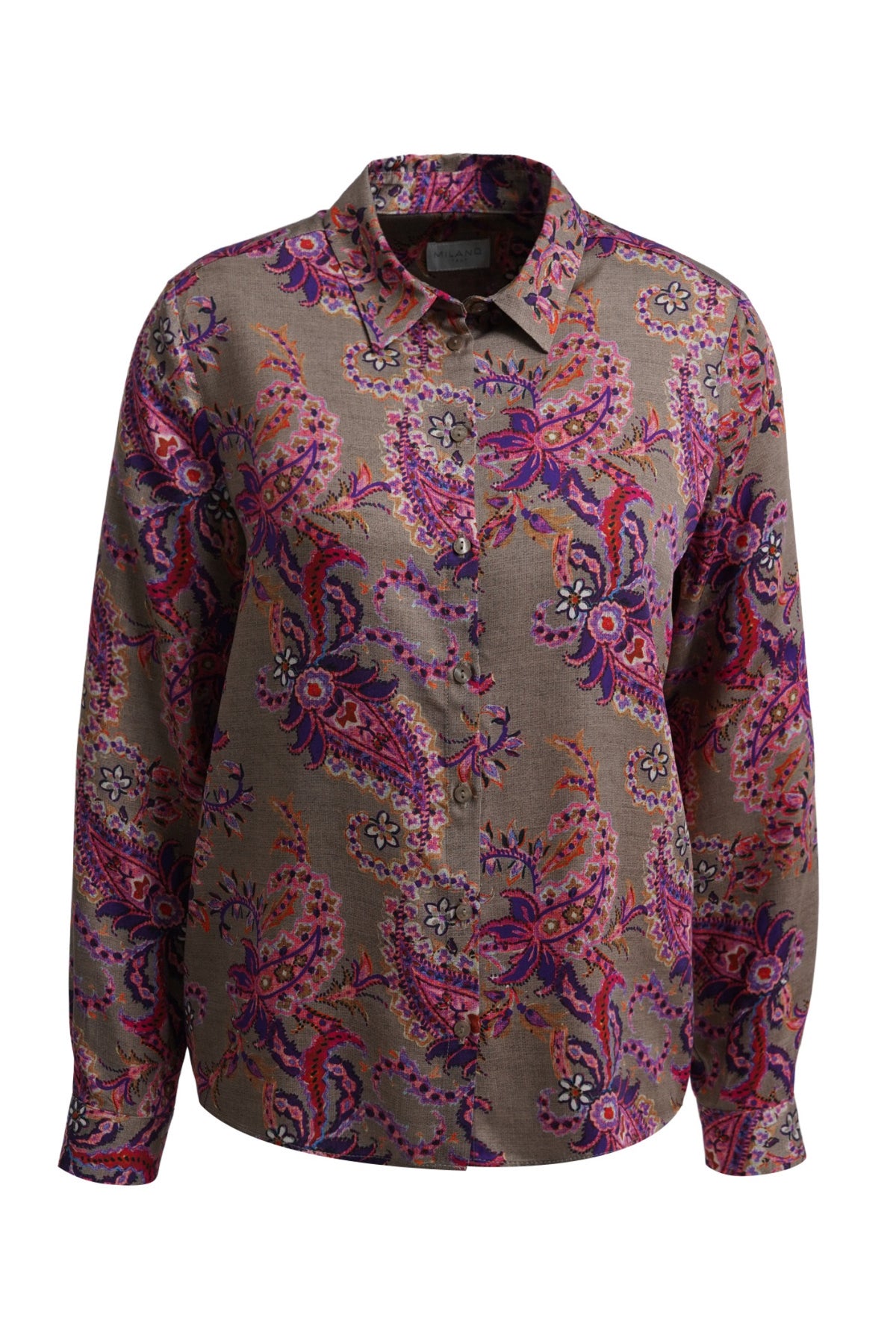 Milano 63-6562-3655 Fuchsia Paisley Print Shirt Blouse
