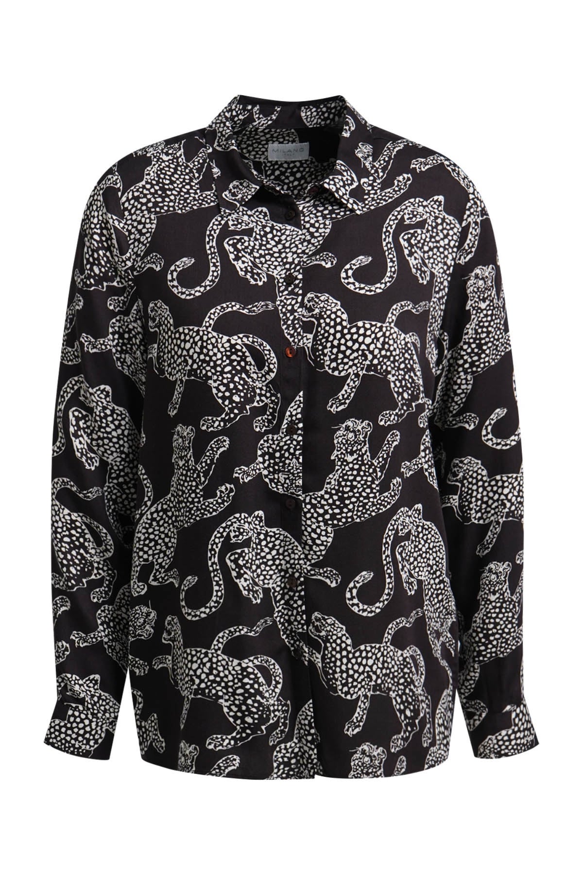 Milano 63-6568-3655 Leopard Print Shirt Blouse