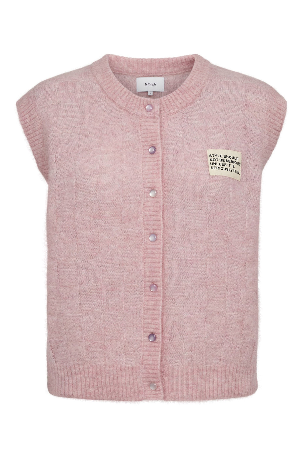 Numph 706928 NURIETTE CHECK VEST – Pink Lady