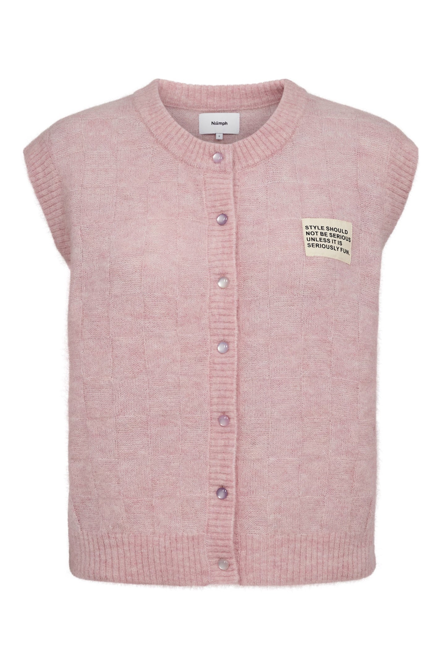 Numph 706928 NURIETTE CHECK VEST – Pink Lady