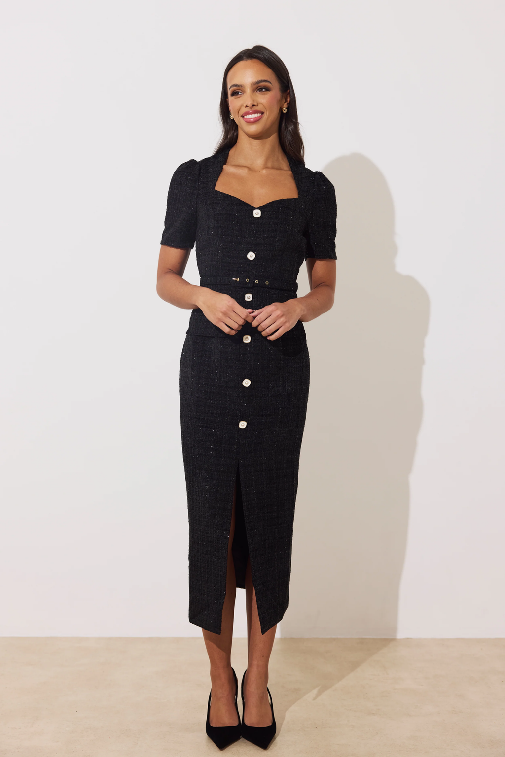 8th Sign Harriert Dress Black by 8th Sign model wearing black dress Shop 8th Sign at Dotique