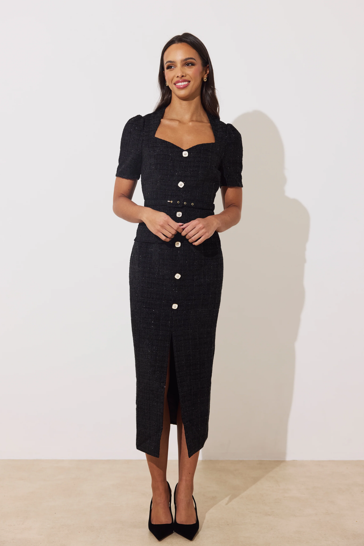 8th Sign Harriert Dress Black by 8th Sign model wearing black dress Shop 8th Sign at Dotique